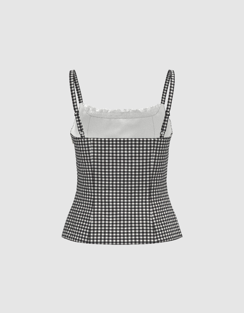 Gingham U Neck Cami Top