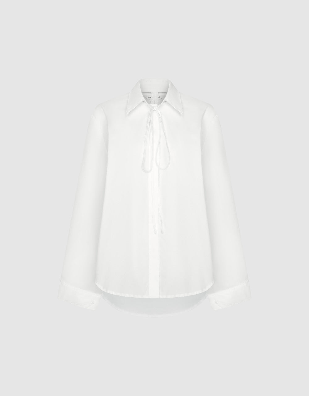 Tie Front Straight Lapel Shirt