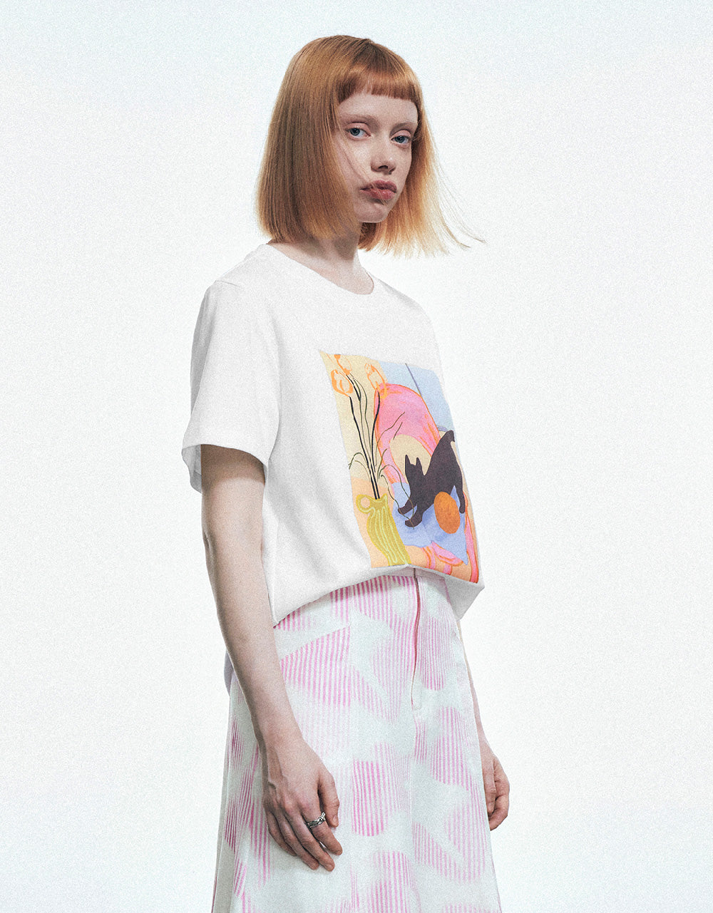 Printed Crew Neck Loose T-Shirt