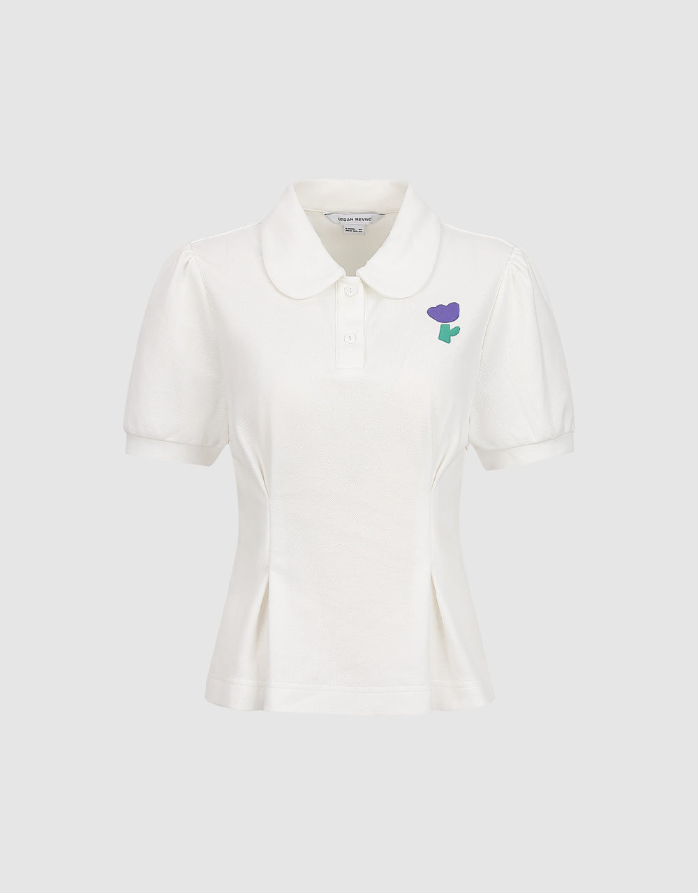 Flower Embossed Polo T-Shirt