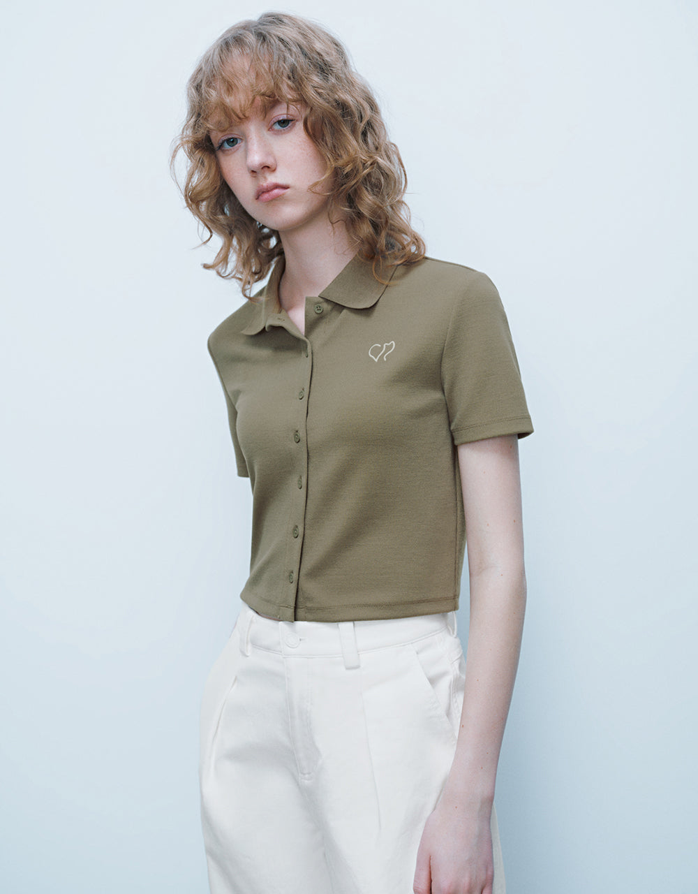 Button Up Polo T-Shirt