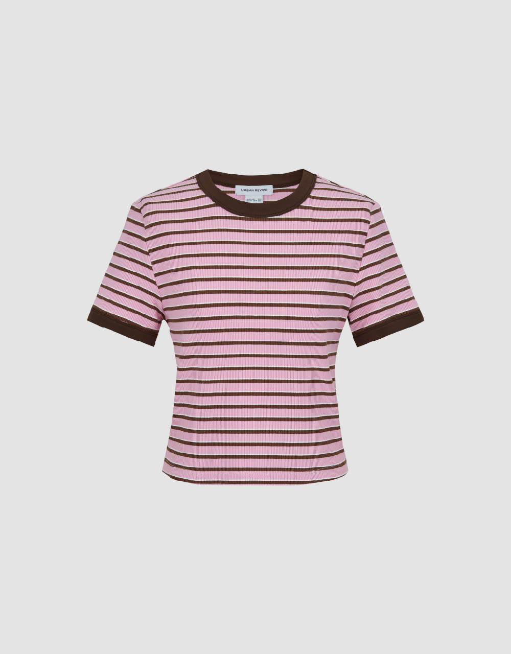 Striped Crew Neck Knitted T-Shirt