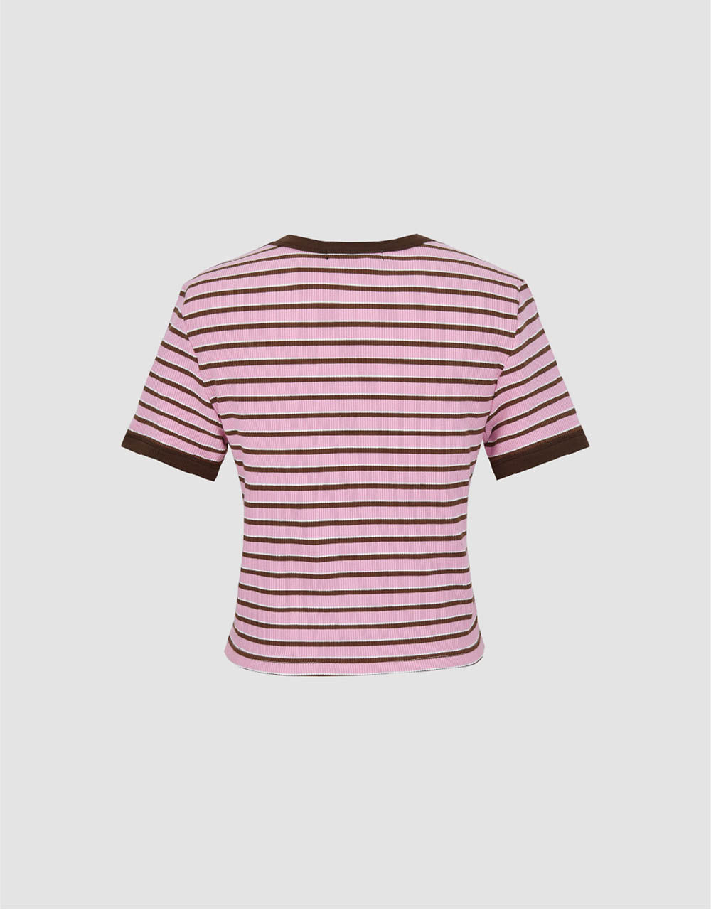 Striped Crew Neck Knitted T-Shirt