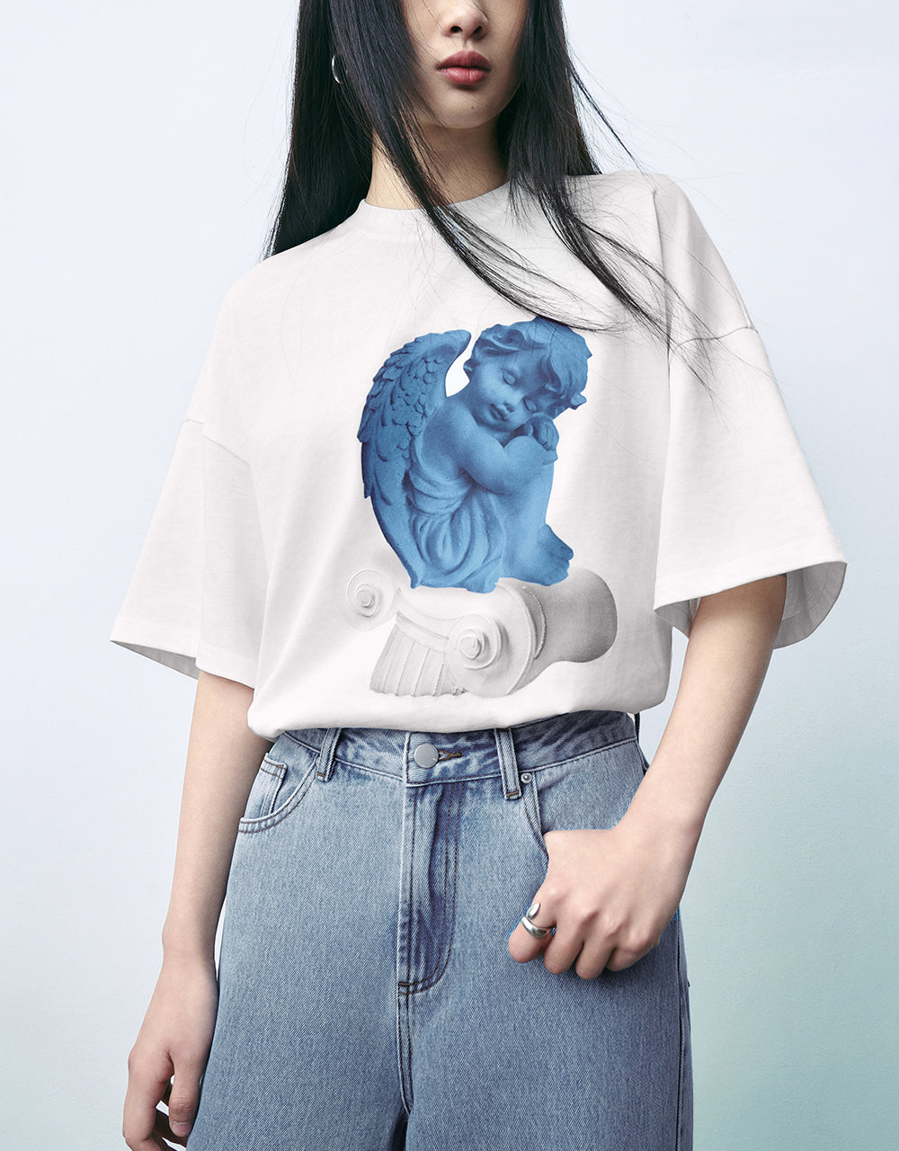 Printed Crew Neck Straight T-Shirt