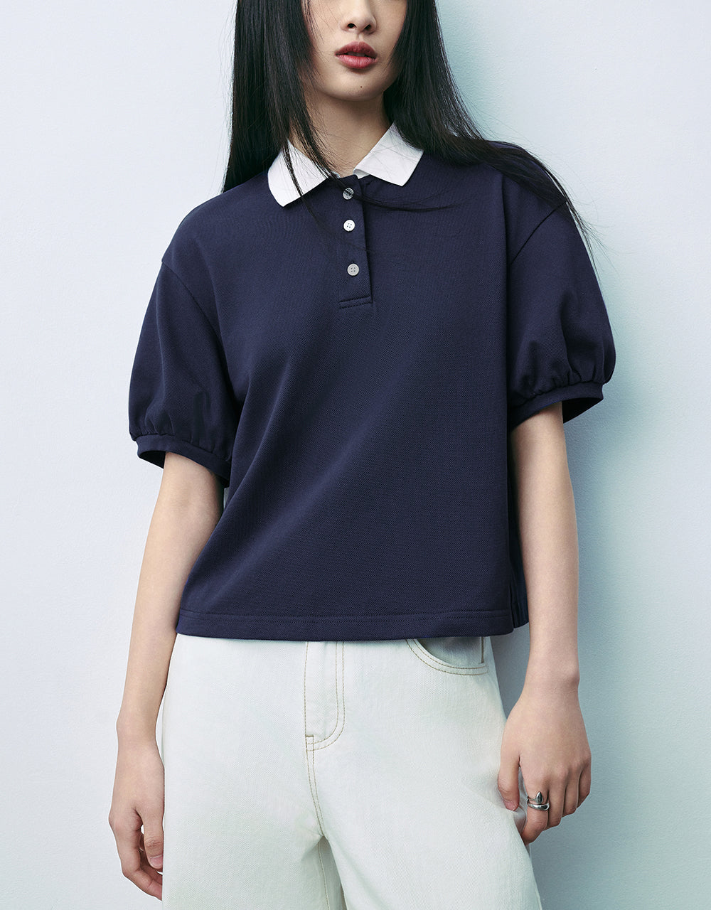 Button Half Placket T-Shirt