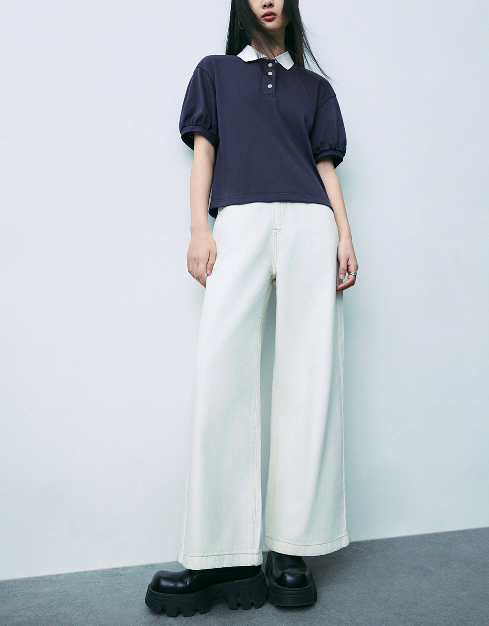 Button Half Placket T-Shirt