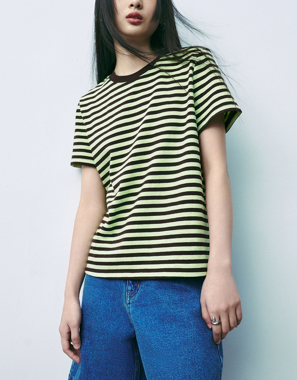 Striped Crew Neck Loose T-Shirt