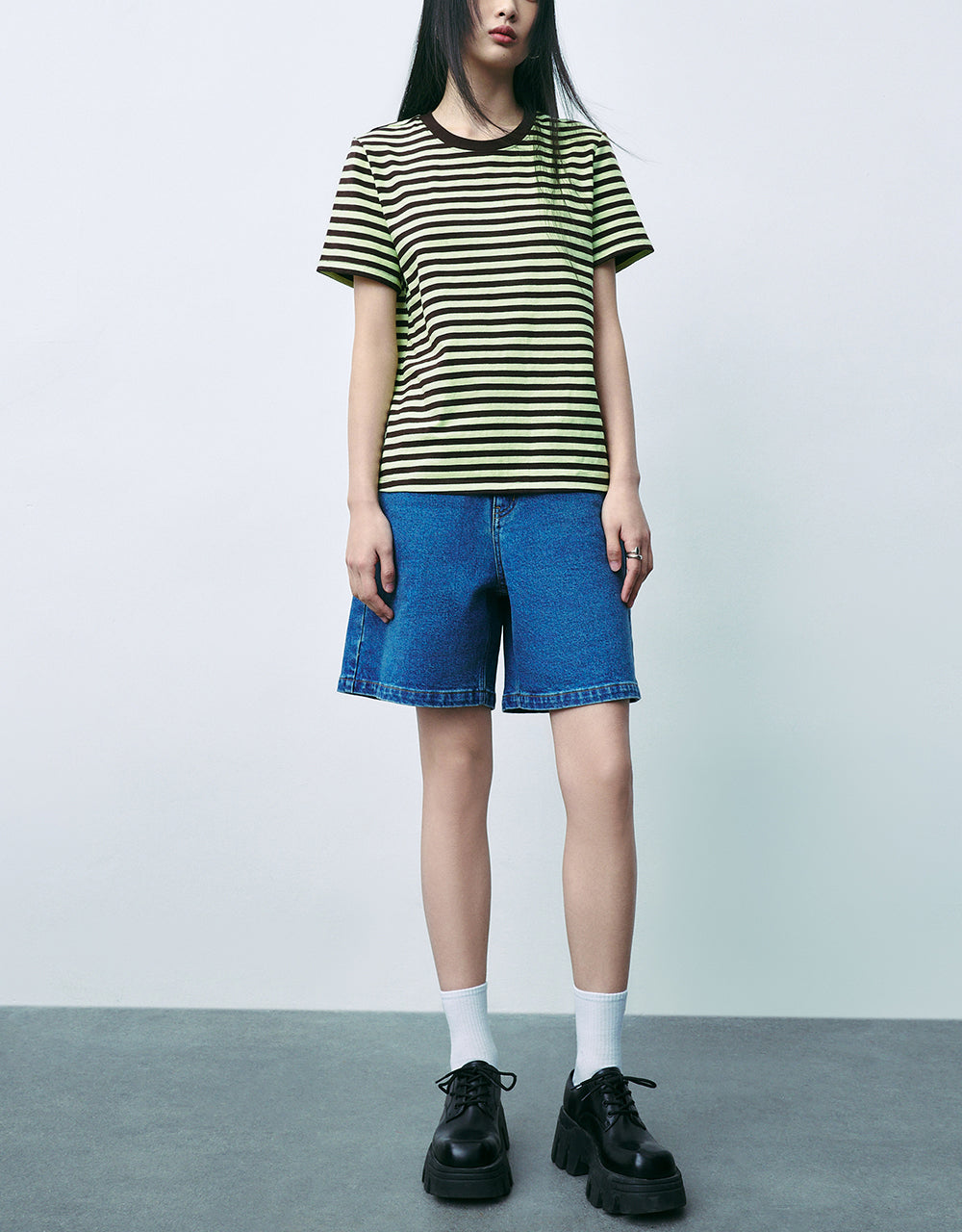 Striped Crew Neck Loose T-Shirt