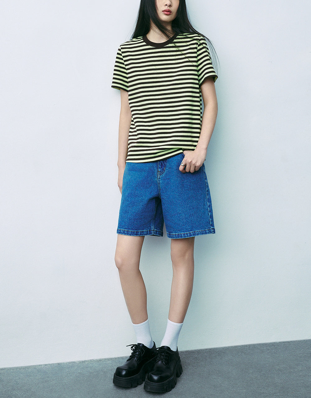 Striped Crew Neck Loose T-Shirt