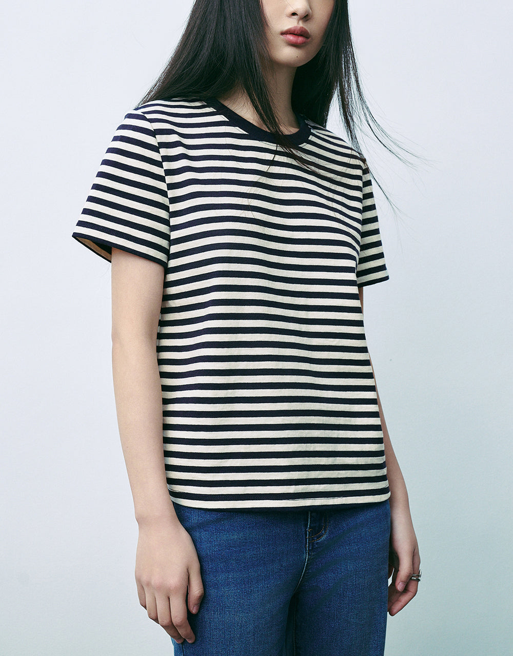 Striped Crew Neck Loose T-Shirt