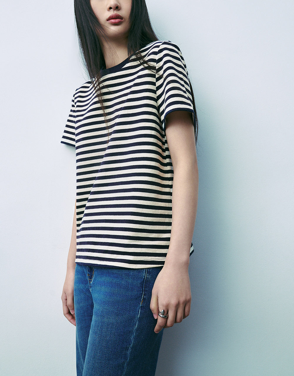 Striped Crew Neck Loose T-Shirt