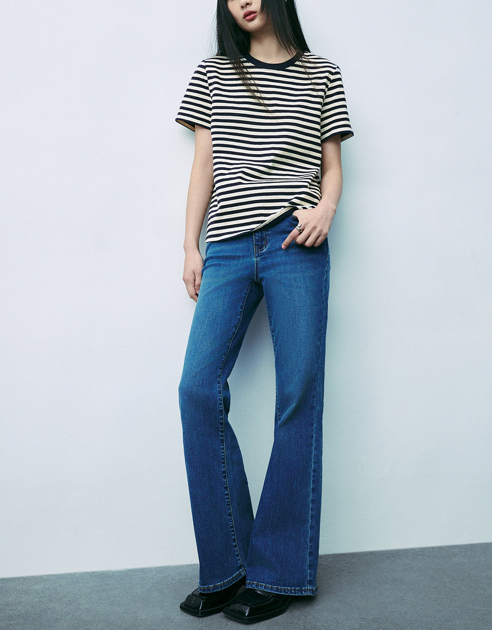 Striped Crew Neck Loose T-Shirt