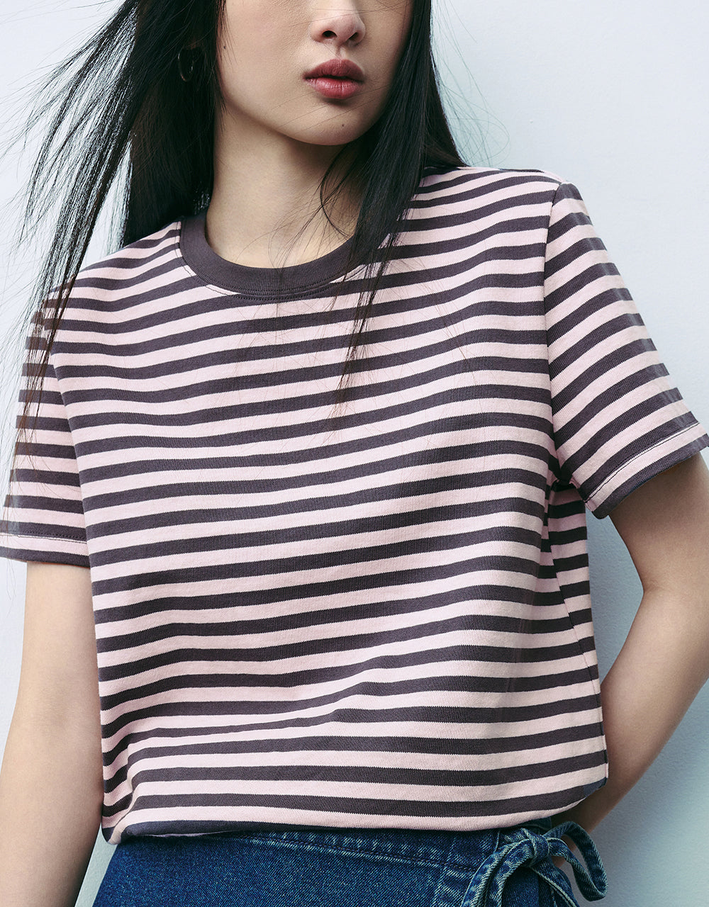 Striped Crew Neck Loose T-Shirt