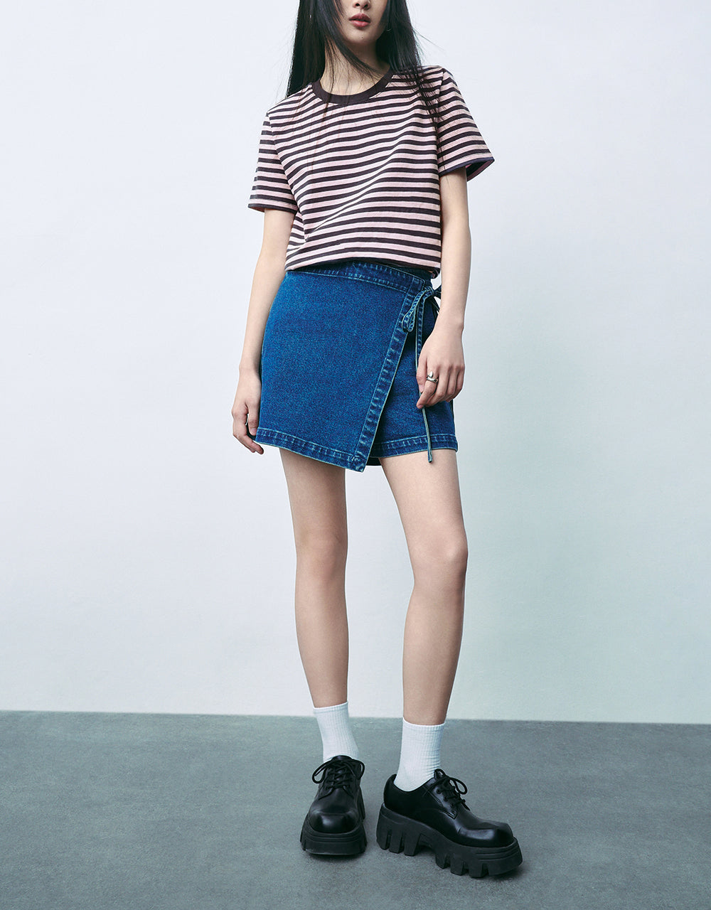 Striped Crew Neck Loose T-Shirt