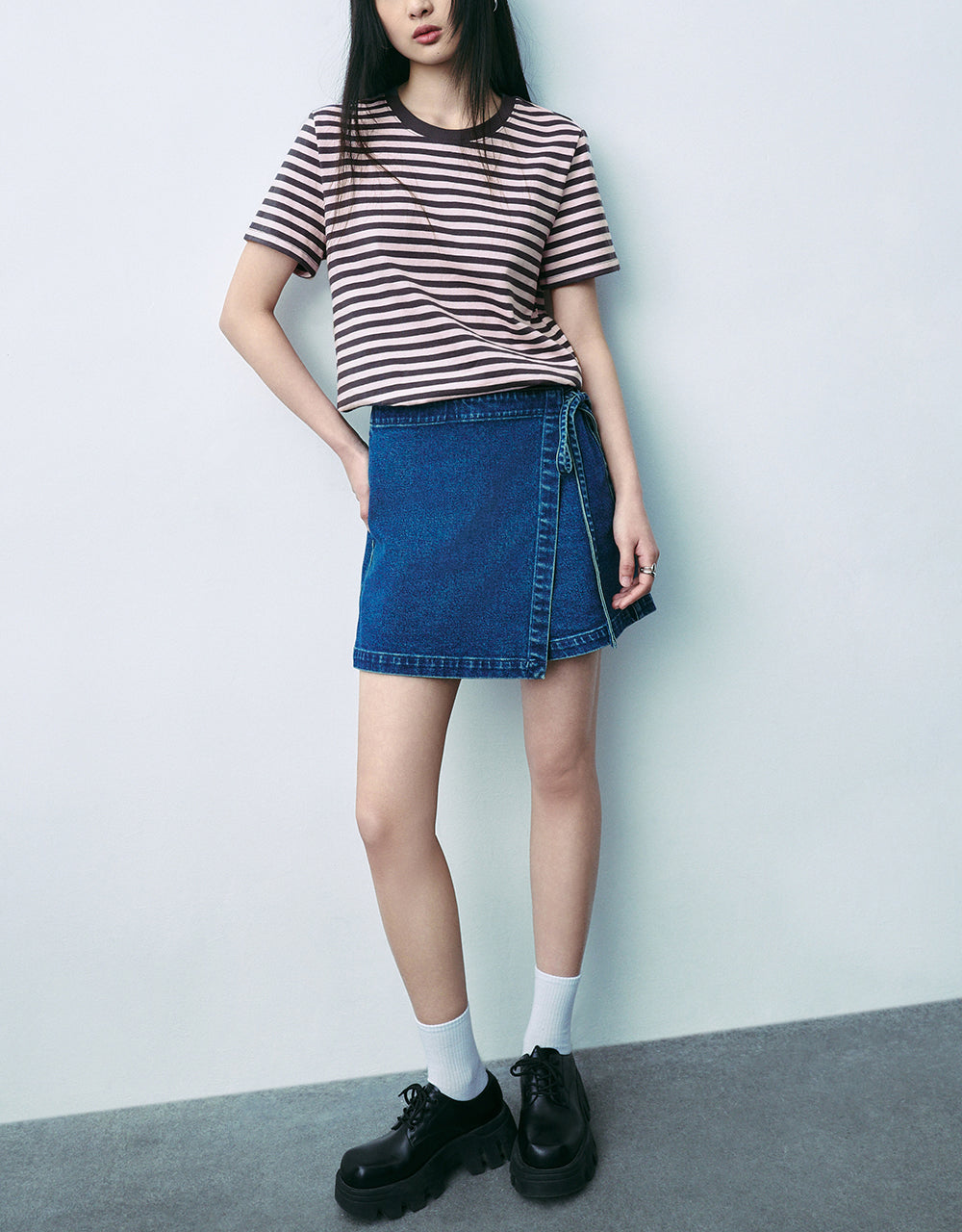 Striped Crew Neck Loose T-Shirt