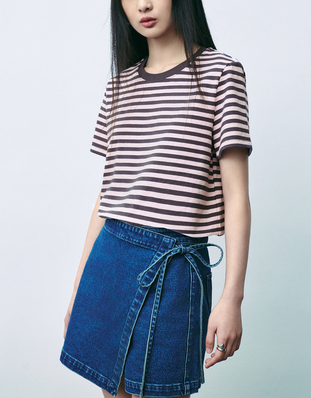 Striped Crew Neck Loose T-Shirt