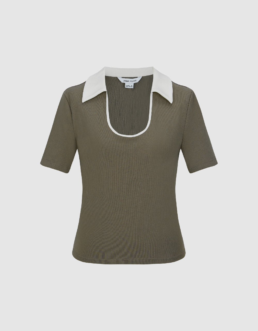 Lapel Skinny Knitted T-Shirt