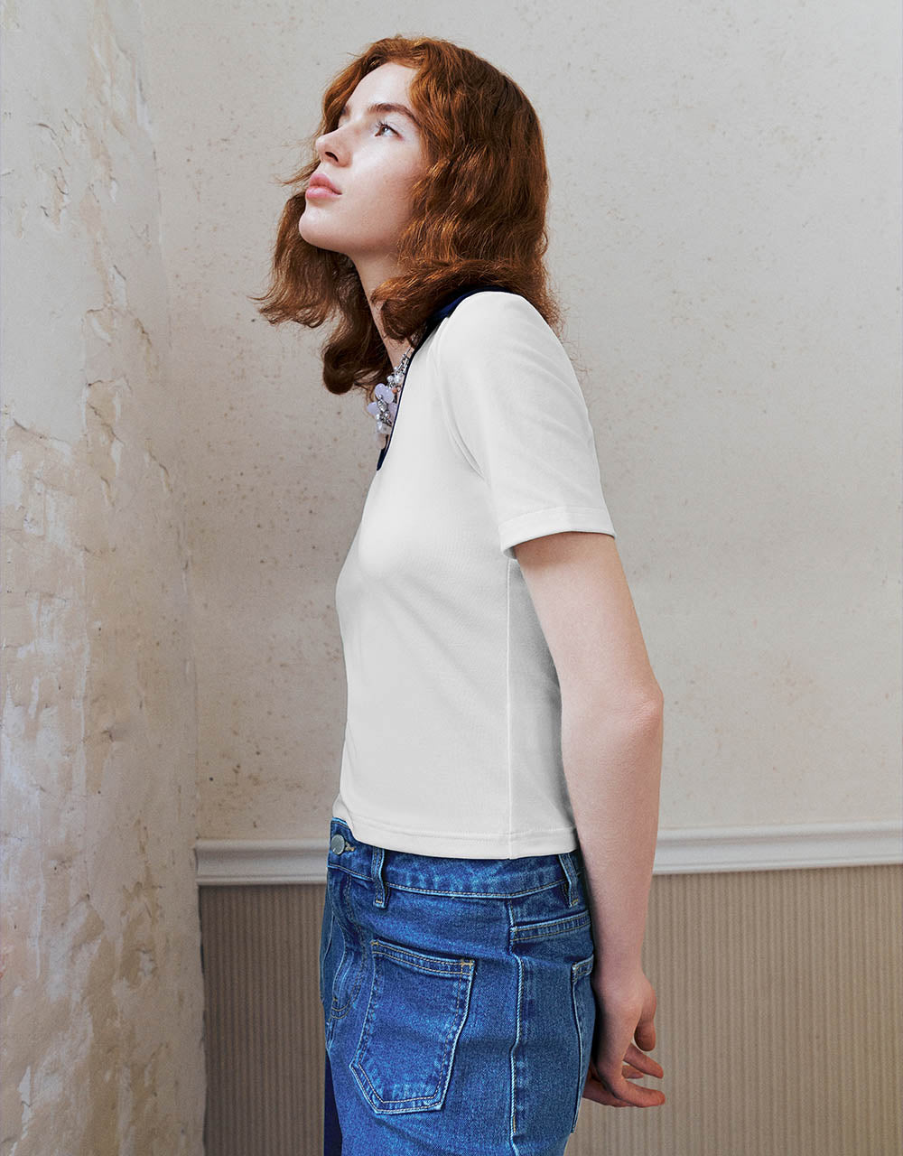 Lapel Skinny Knitted T-Shirt