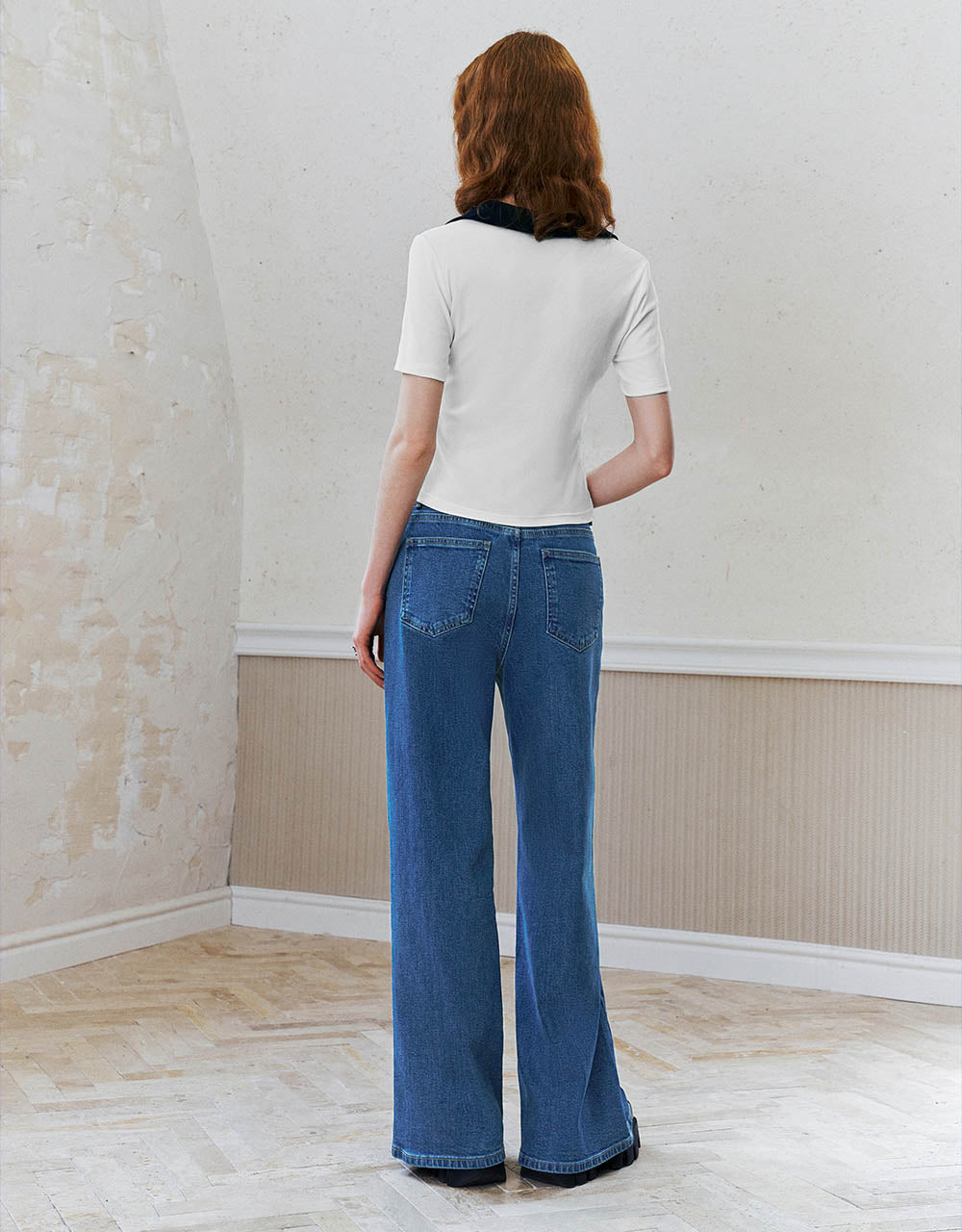 Lapel Skinny Knitted T-Shirt