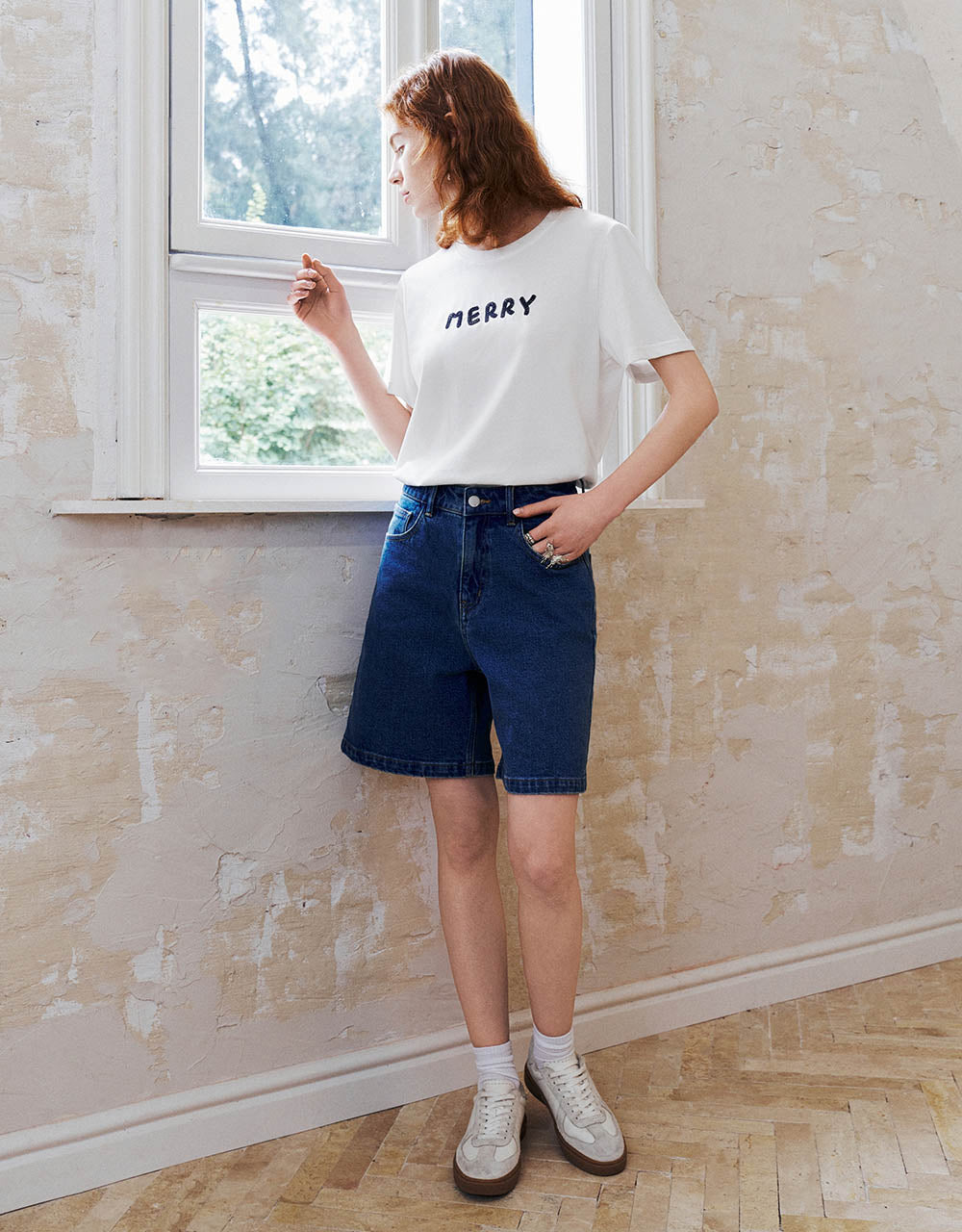 Letter Printed Crew Neck T-Shirt