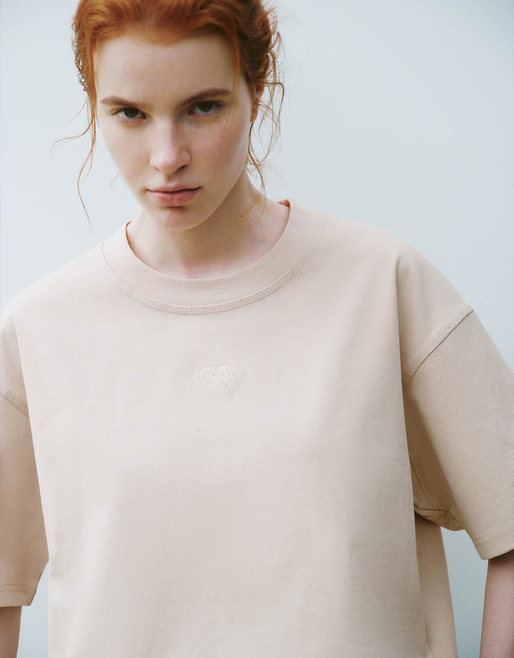 Cropped Crew Neck Loose T-Shirt