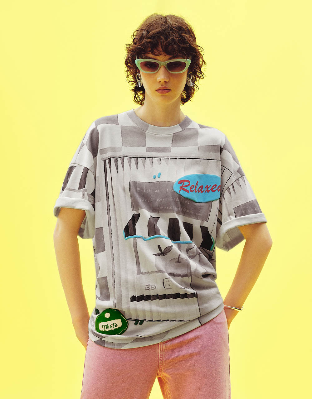 Printed Crew Neck Loose T-Shirt