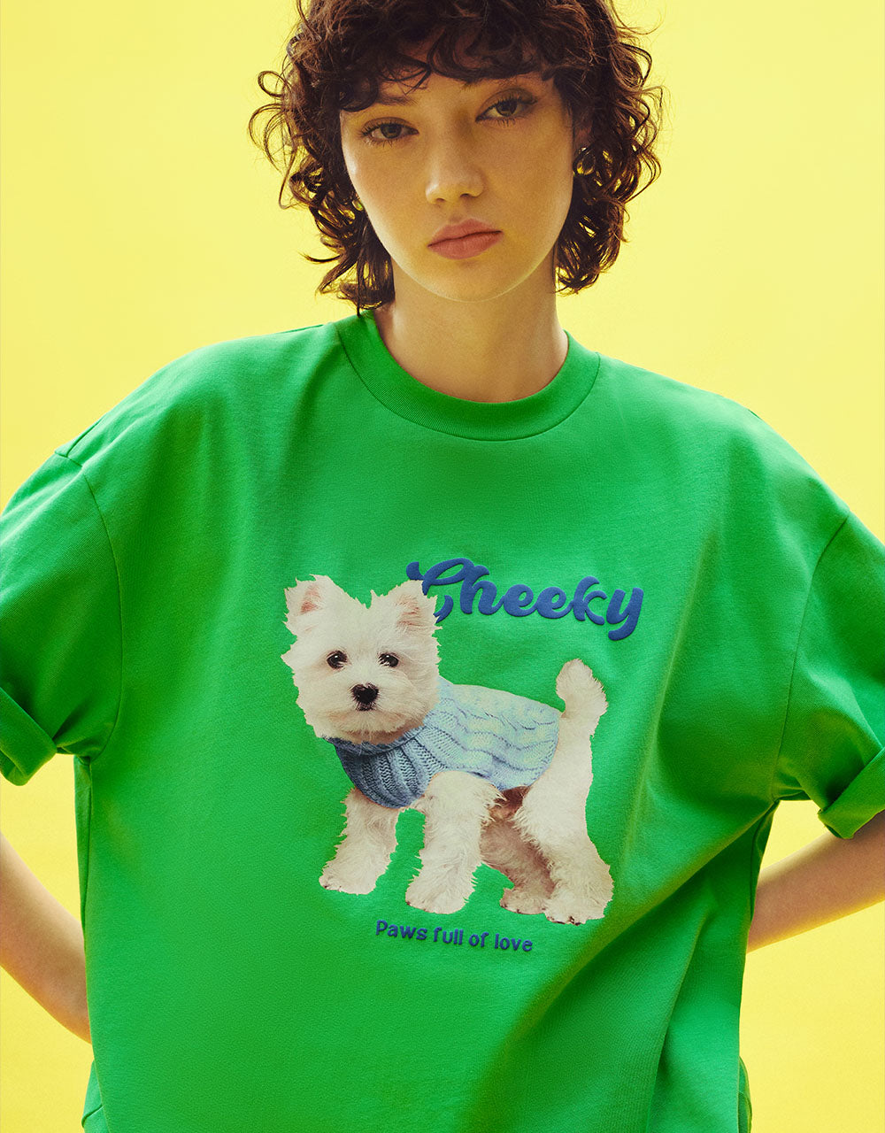 Dog Printed Crew Neck T-Shirt