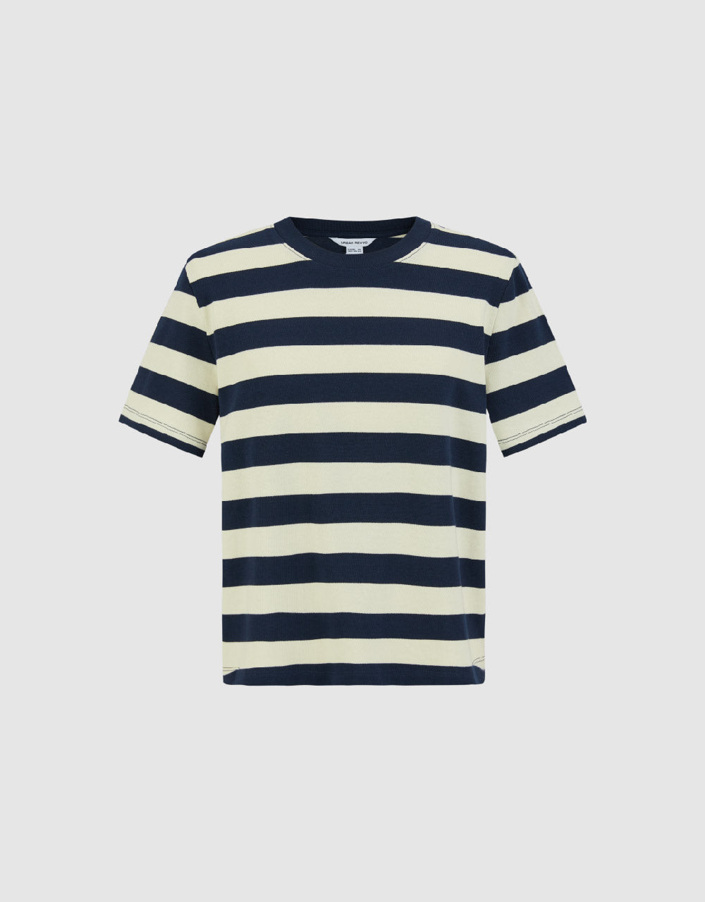 Striped Crew Neck Straight T-Shirt