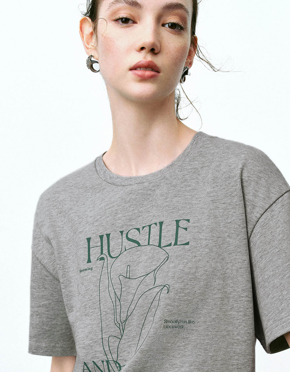 Printed Crew Neck Loose T-Shirt