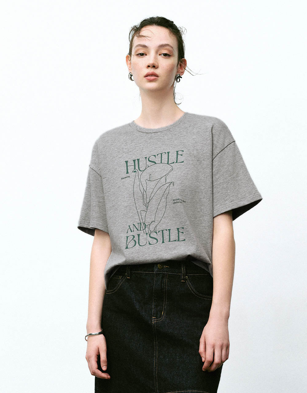 Printed Crew Neck Loose T-Shirt