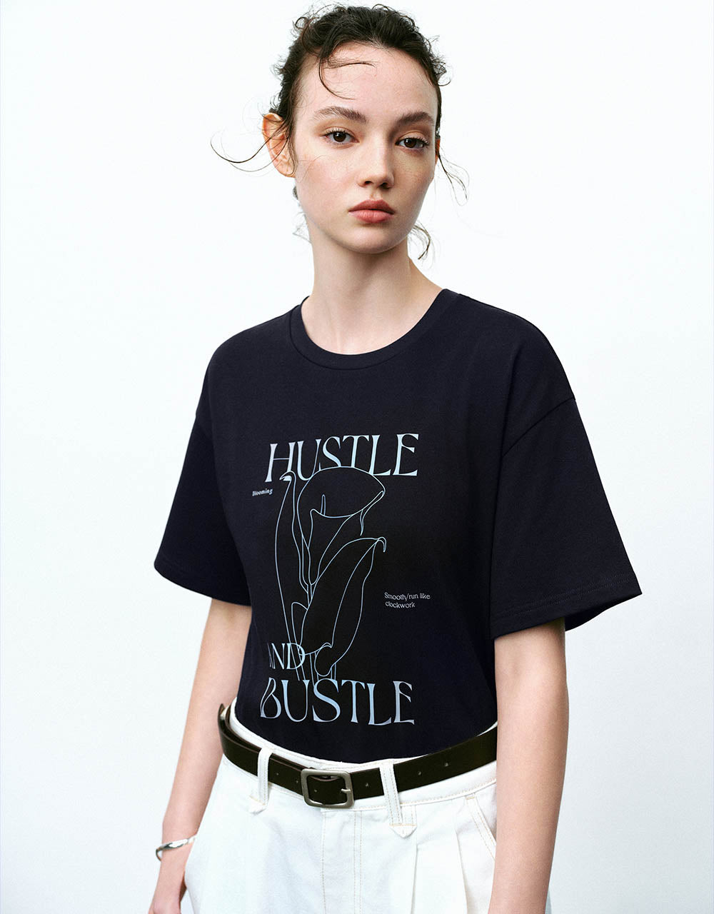 Printed Crew Neck Loose T-Shirt