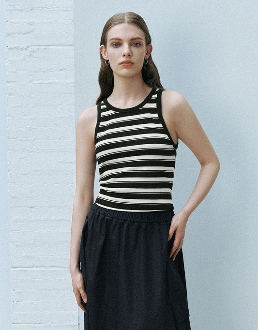 Striped Crew Neck Tank Top