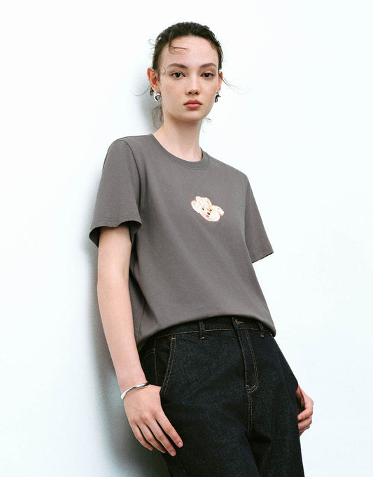 Printed Crew Neck Loose T-Shirt