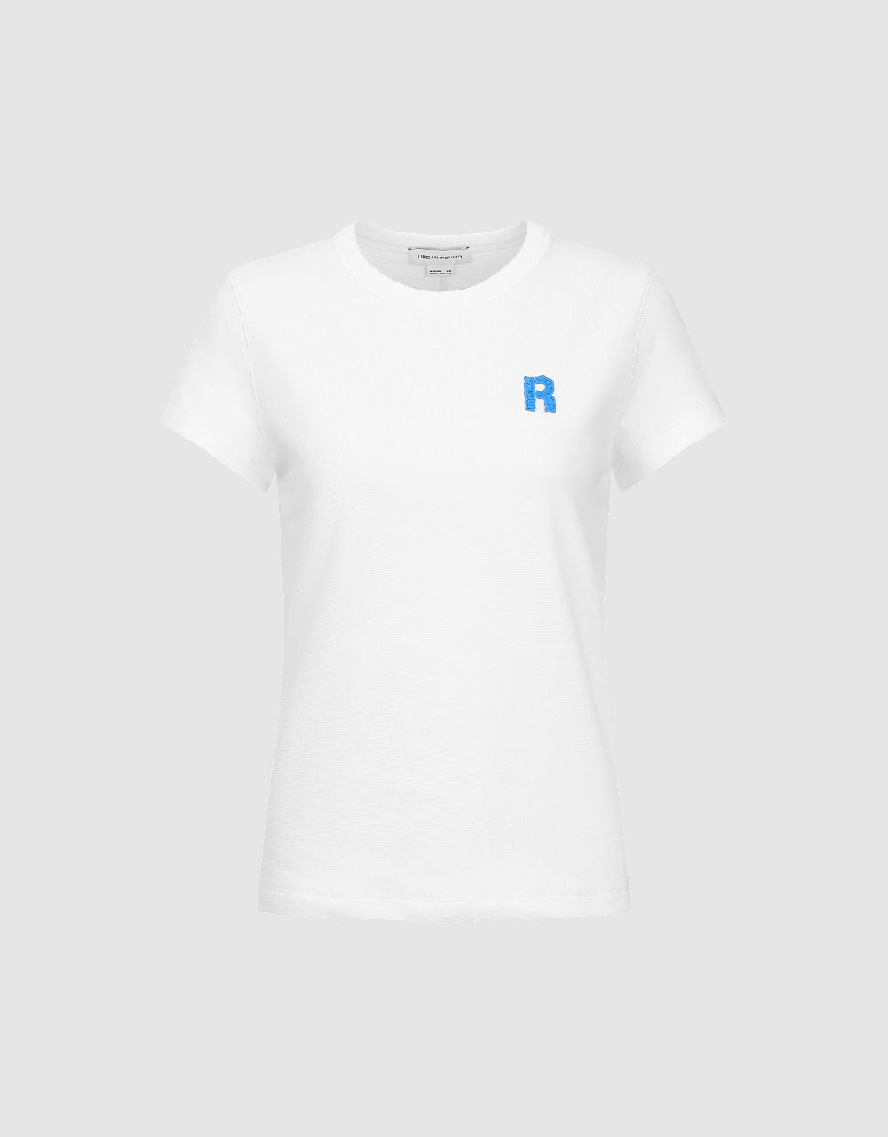 Letter Embossed Crew Neck T-Shirt