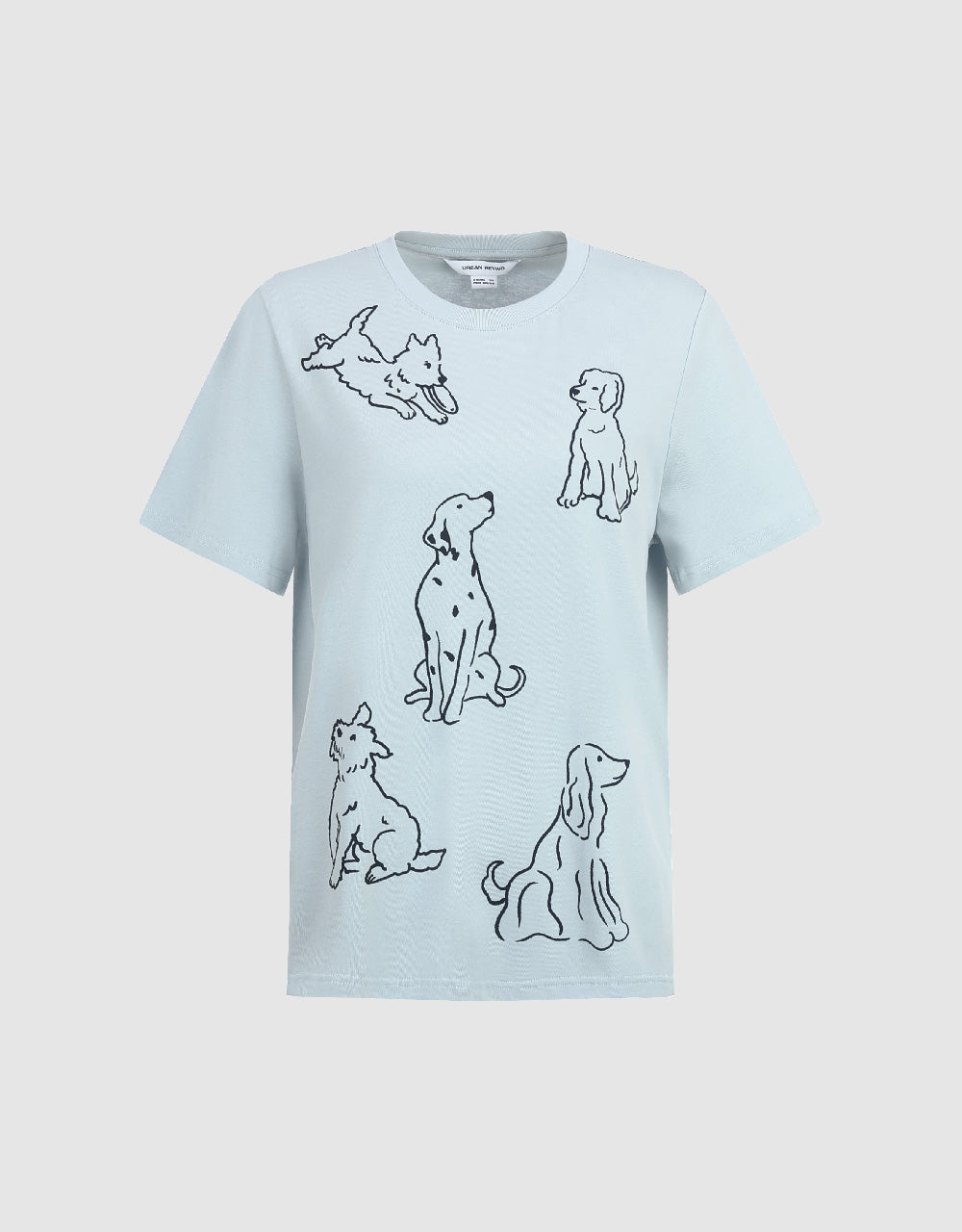 Dog Printed Crew Neck T-Shirt