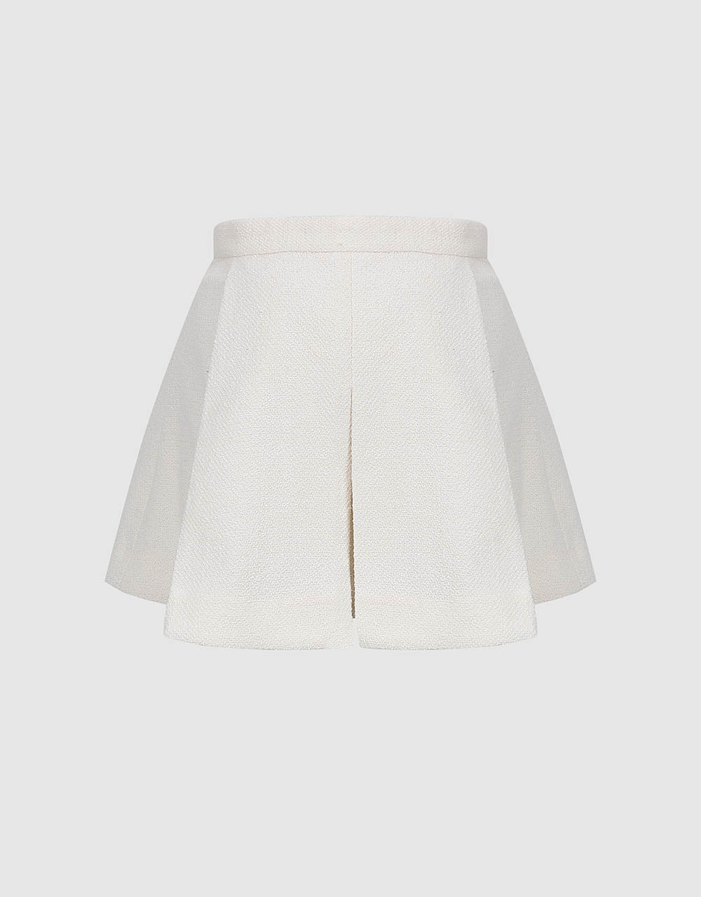 Pleated Mini Knitted A-Line Skirt