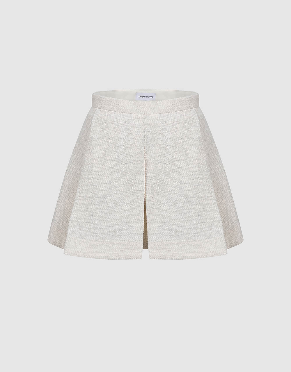 Pleated Mini Knitted A-Line Skirt