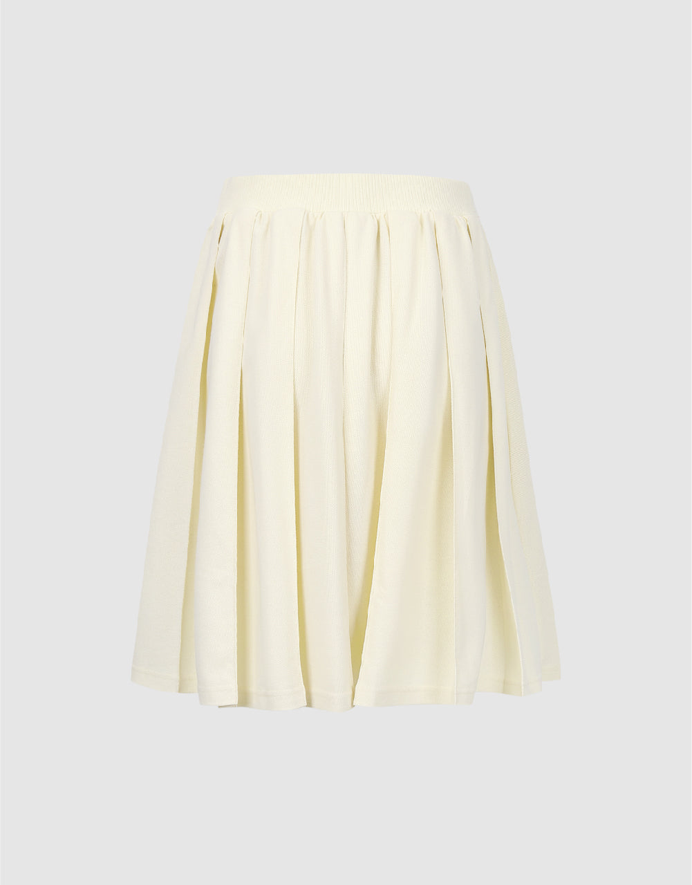 Elastic Waist Midi A-Line Knitted Skirt