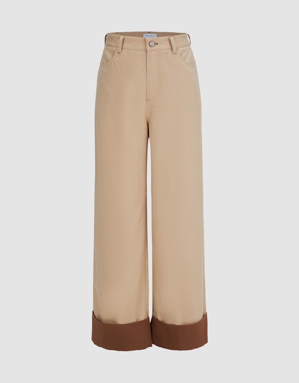 Rolled Up Hem Straight Pants