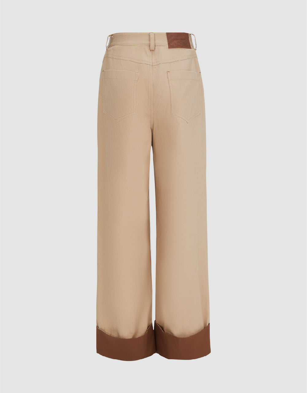 Rolled Up Hem Straight Pants