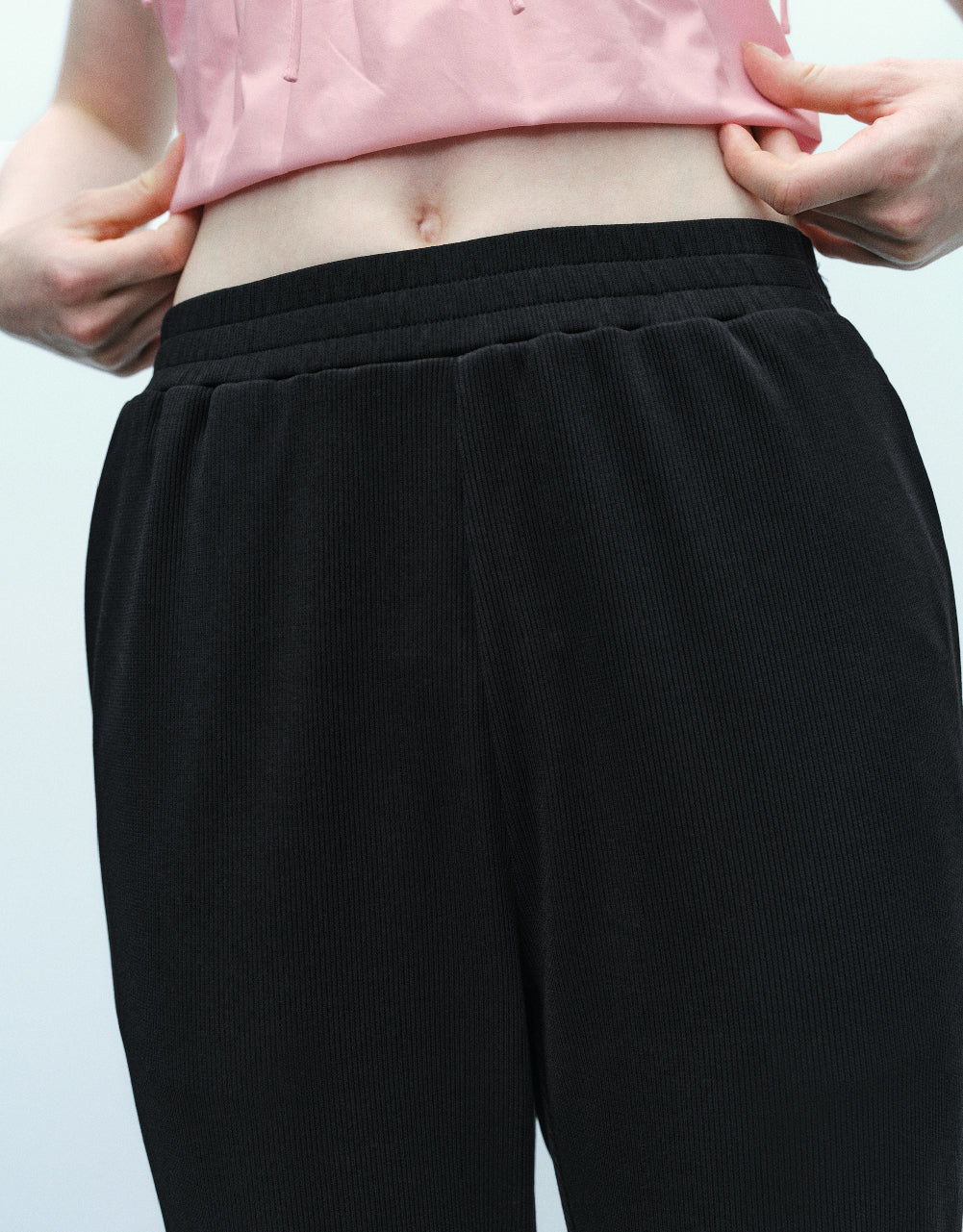 Elastic Waist Knitted Flare Pants