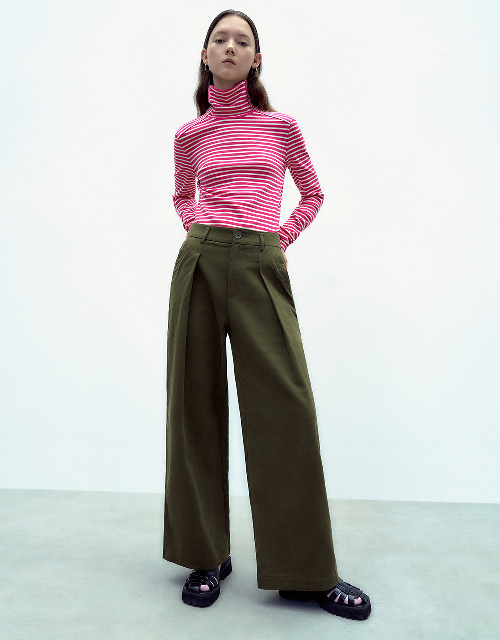 Tailored Wide-Leg Pants