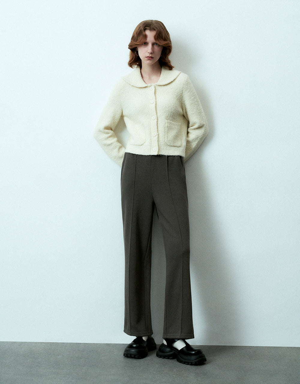 Drawstring Waist Knitted Wide-Leg Pants