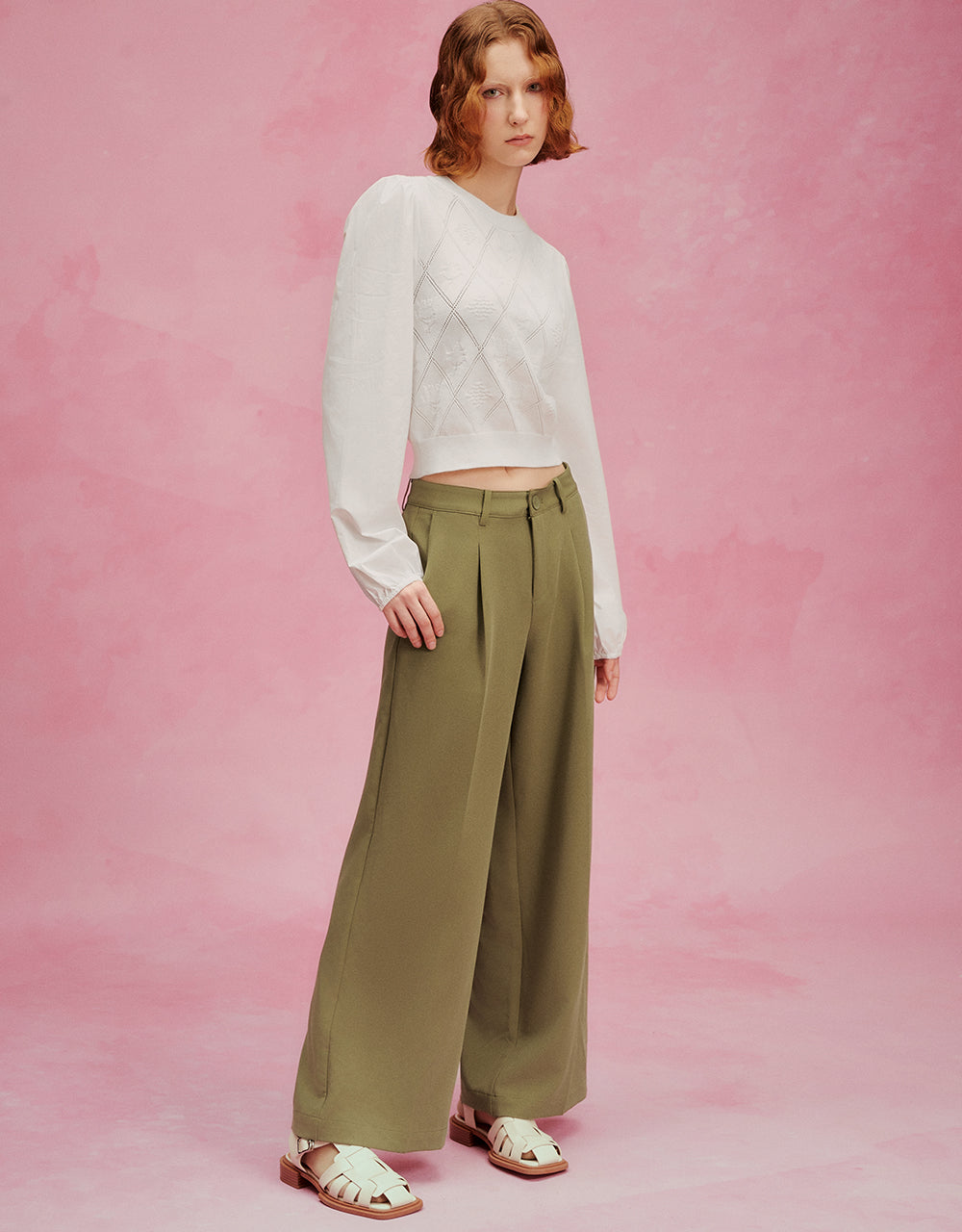 Tailored Wide-Leg Pants