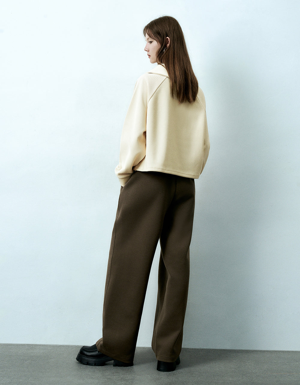 Elastic Waist Knitted Wide-Leg Pants