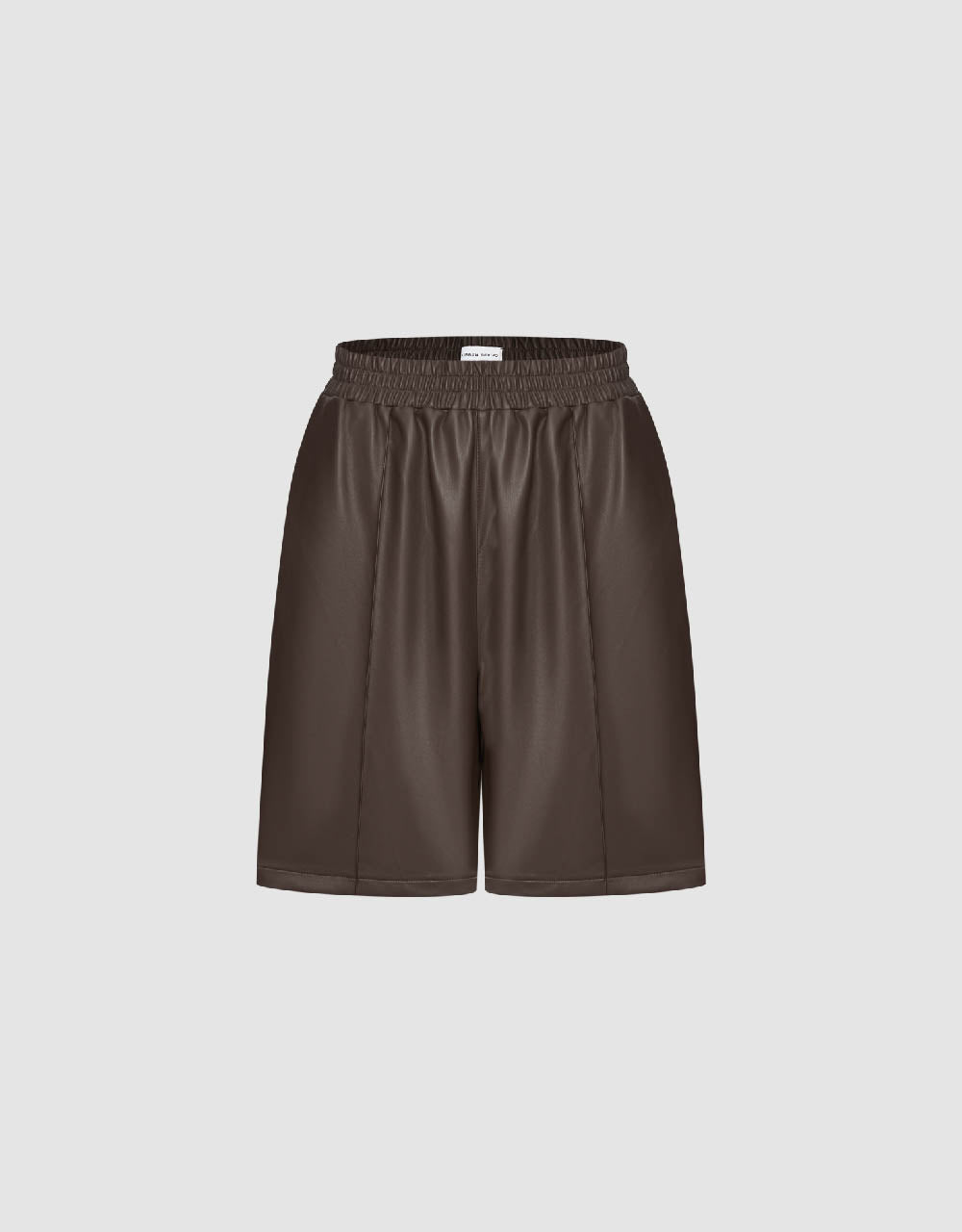 Vegan Leather Elastic Waist Shorts