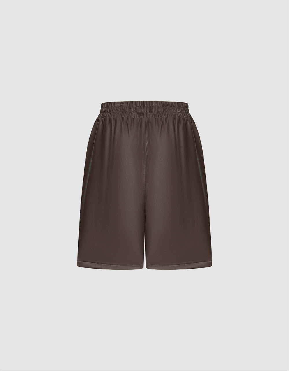 Vegan Leather Elastic Waist Shorts