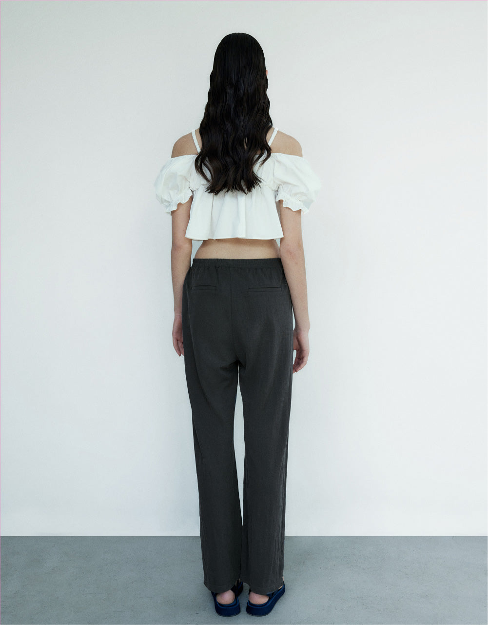 Elastic Waist Knitted Straight Pants