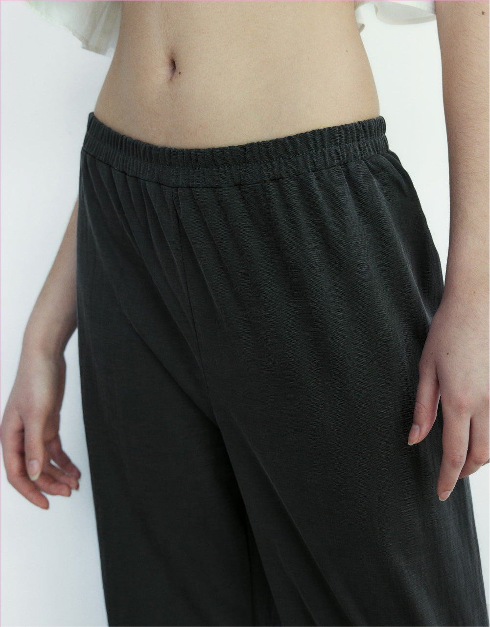 Elastic Waist Knitted Straight Pants