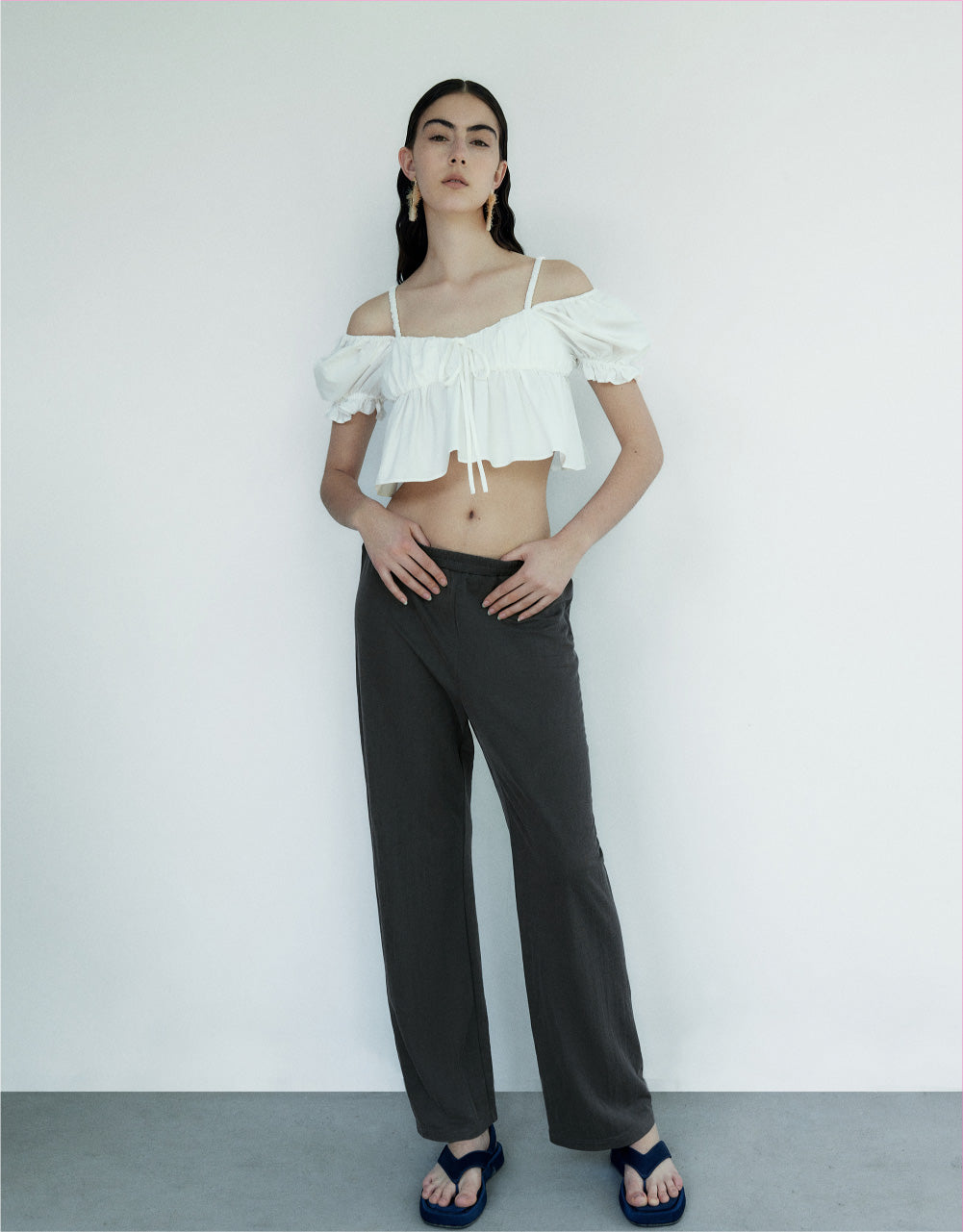 Elastic Waist Knitted Straight Pants